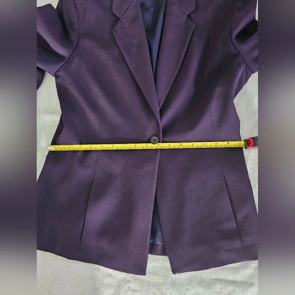 Rena Rowan Purple 100% Wool Notch Lapel Blazer Jacket Women's Size 6 - Picture 5 of 8